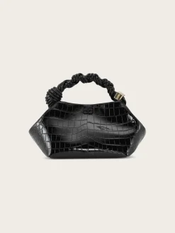 A6083 Ganni Bou Bag Small Patent Croco - Black