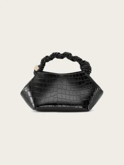 A6083 Ganni Bou Bag Small Patent Croco - Black