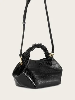 A6083 Ganni Bou Bag Small Patent Croco - Black