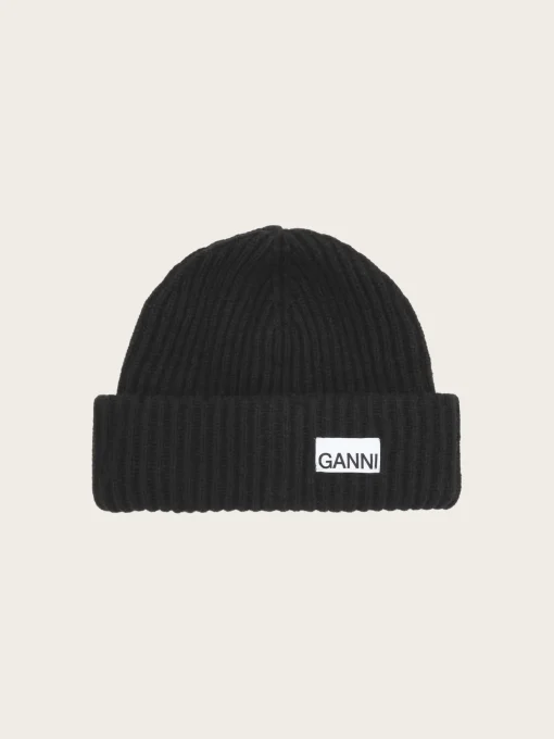 A4429 Structured Rib Beanie - Black