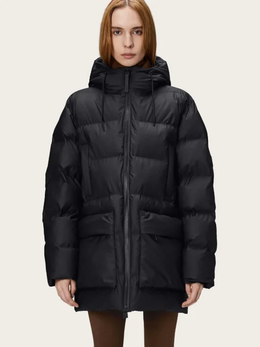 Alta Long Puffer Cargo Jacket W3T4 - Black