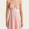 Anessa Mini Dress - Micro Calla Print/Vermillon