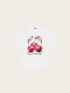 Basic Jersey Cherry Relaxed T-Shirt - Bright White