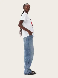 Basic Jersey Cherry Relaxed T-Shirt - Bright White
