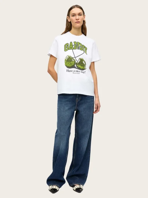 Basic Jersey CHERRY Relaxed T-Shirt - Bright White