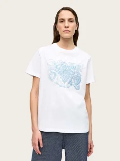 Basic Jersey Tattoo Lace Relaxed T-shirt - Bright White