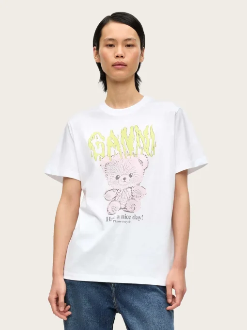 Basic Jersey TEDDY Relaxed T-Shirt - Bright White
