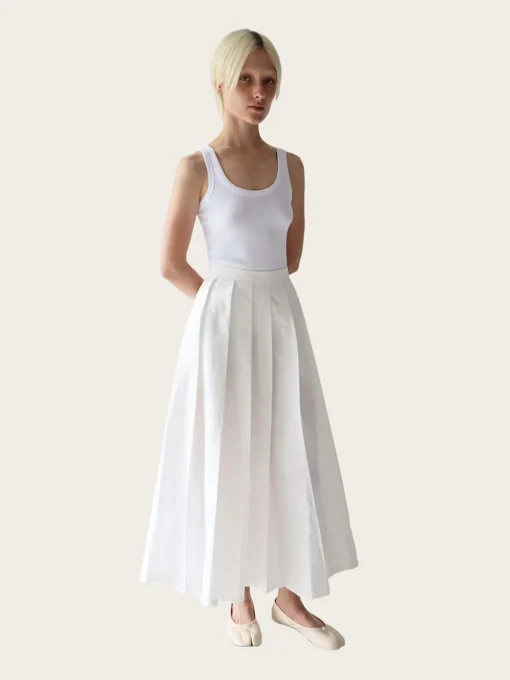Brooke Pleated Skirt - White