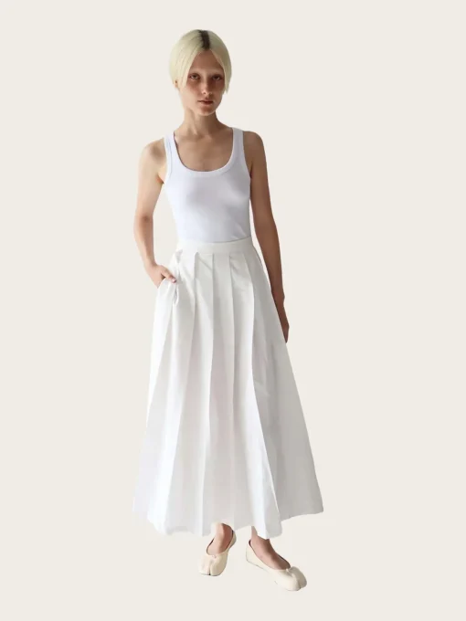Brooke Pleated Skirt - White