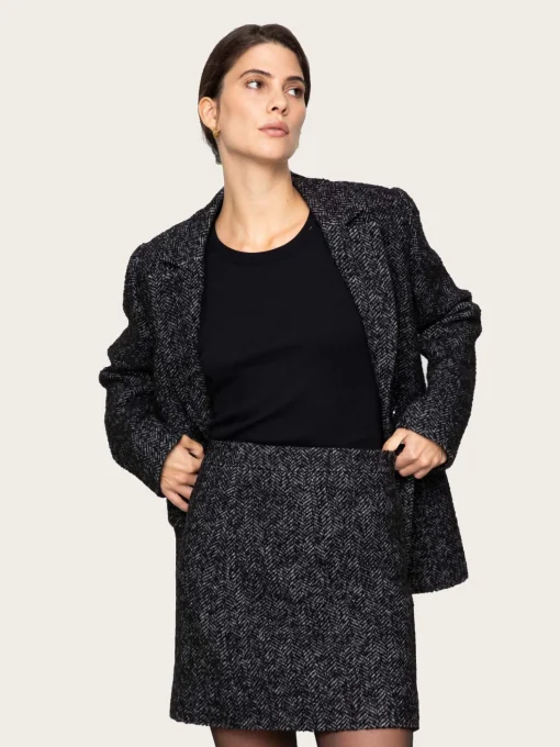 Brooklyn Blazer - Black Herringbone