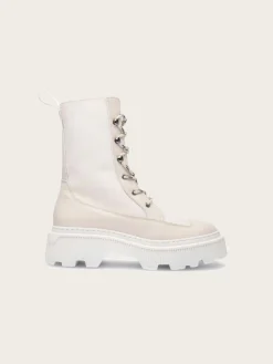 Caroline Leather/Textile - Creme, Warm Lining