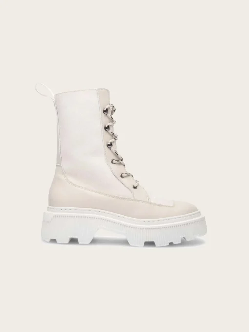 Caroline Leather/Textile - Creme, Warm Lining