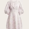 Clara Dress - Lavender Peony Print
