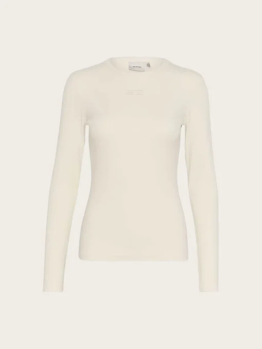Drew LS Logo Top - White Onyx