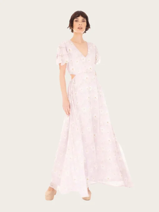 Elise Dress - Lavender Peony Print