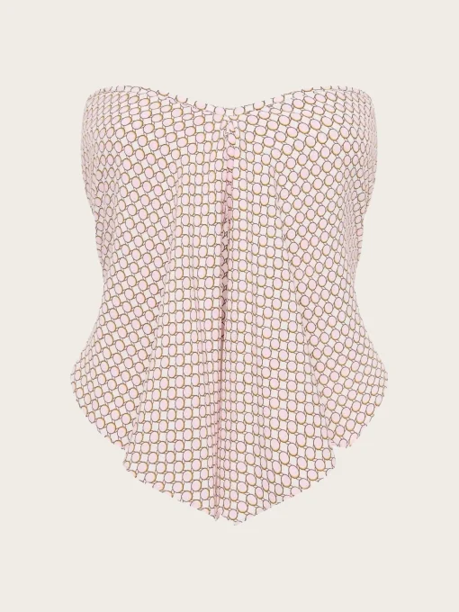 Emalee Strapless Top - Oliander Floral/White blush