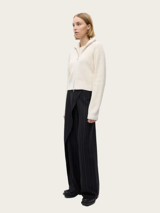 Enbessie Ls Cardigan - Oatmeal Speckle