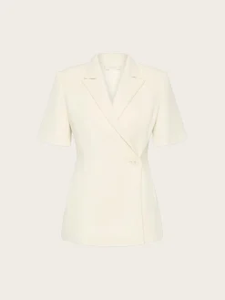 Enna Short Sleeve Blazer - Beige