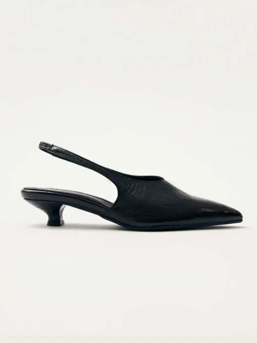 Eros Black Leather Pumps