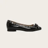 Eyelets Bow Ballerina Naplack - Black