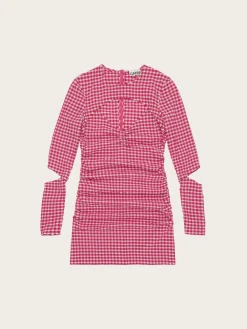 F7665 Stretch Seersucker Cutout Mini Dress - Love Potion