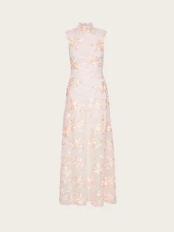 Flower Mesh Maxi Dress - Angel Wing