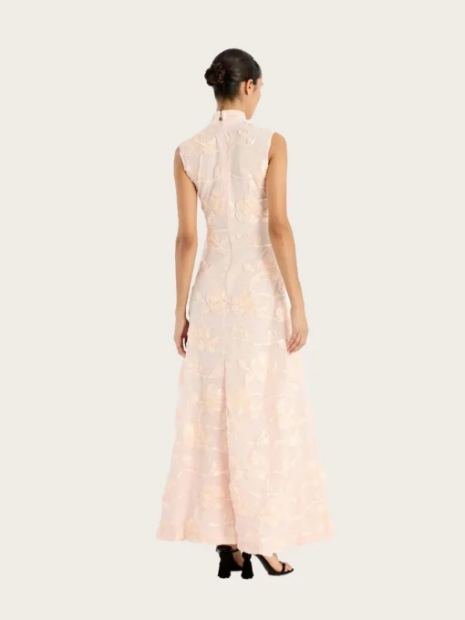 Flower Mesh Maxi Dress - Angel Wing