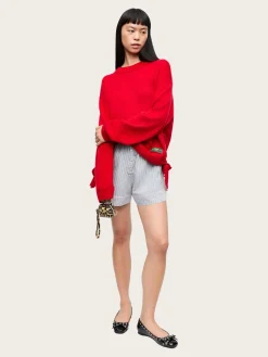 Future Wool Mix Oversized O-neck - Racing Red