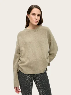 Future Wool Mix Oversized O-neck - Dusty Olive