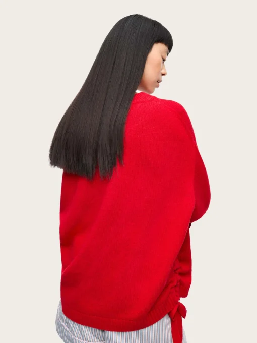 Future Wool Mix Oversized O-neck - Racing Red