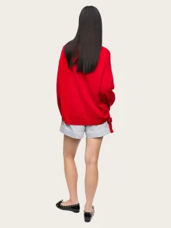 Future Wool Mix Oversized O-neck - Racing Red