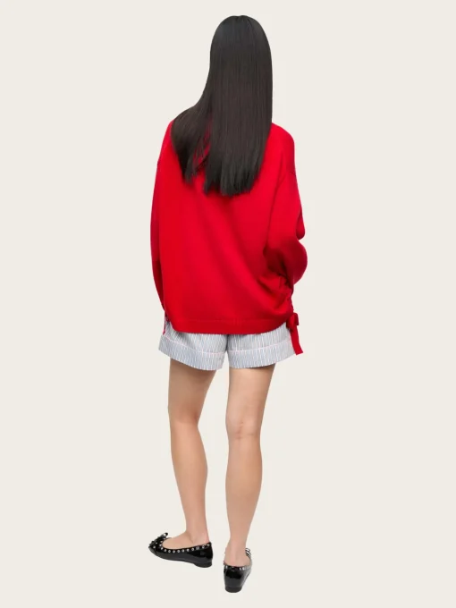 Future Wool Mix Oversized O-neck - Racing Red