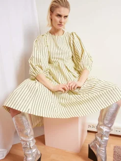 Gladlaks Dress - Yellow Stripes