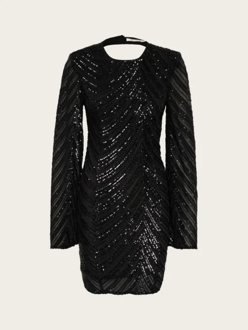 Glira Short Dress - Black Sequins