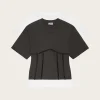 Heavy Cotton Tie Back Waisted T-shirt - Phantom