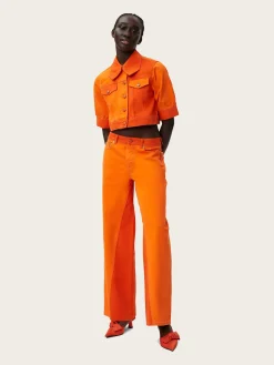 J1158 Overdyed Cutline Jozey - Orangeade