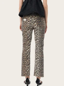 J1059 Print Denim Betzy Cropped - Leopard