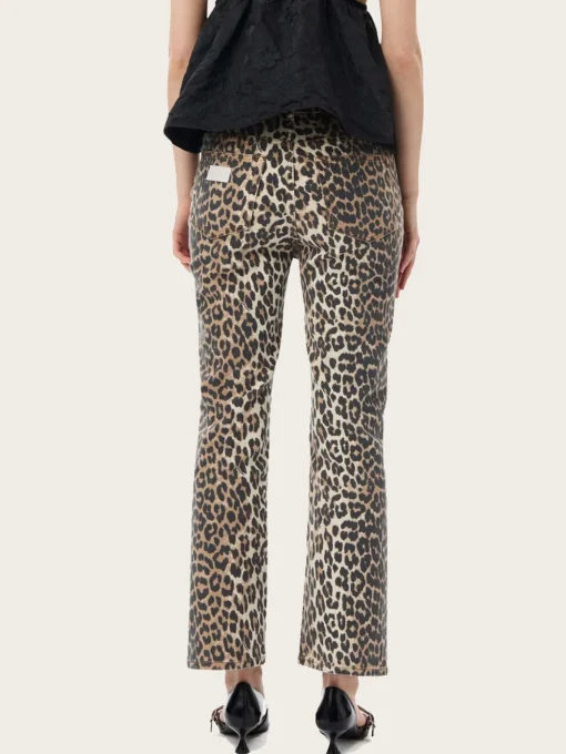 J1059 Print Denim Betzy Cropped - Leopard