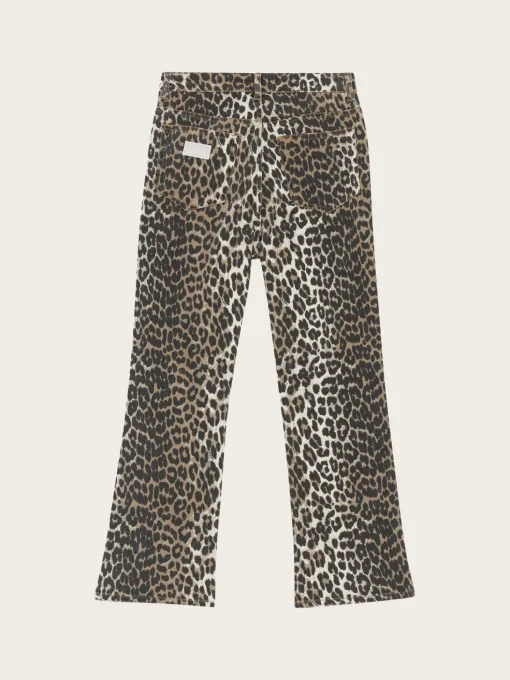 J1059 Print Denim Betzy Cropped - Leopard