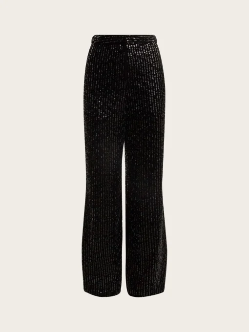 Jagger Sequin Trousers - Black
