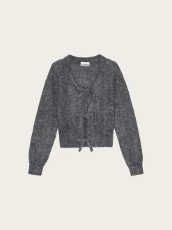 K2411 Light Mohair Tie String Cardigan - Paloma Melange
