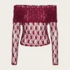 Lace ls Top - Ruby Wine