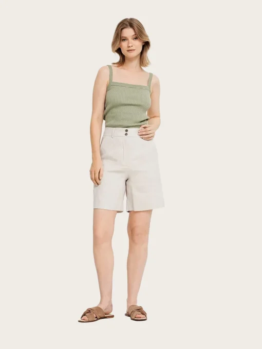 LauraFV Midi Shorts 769 - Sand Linen