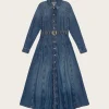 Light Denim Maxi Dress - Mid Blue Vintage