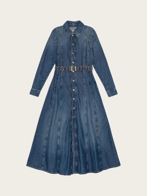 Light Denim Maxi Dress - Mid Blue Vintage