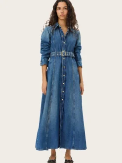 Light Denim Maxi Dress - Mid Blue Vintage