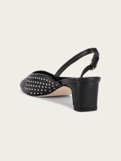 Lindy Studs Black Leather Pumps