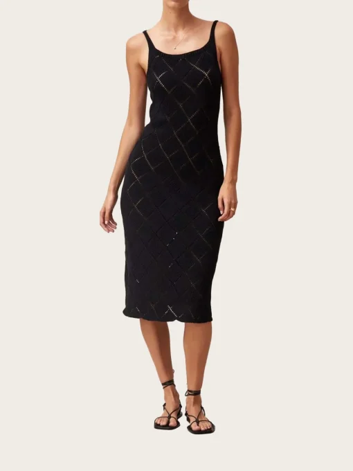 Loud Black Tricot Maxi Dress