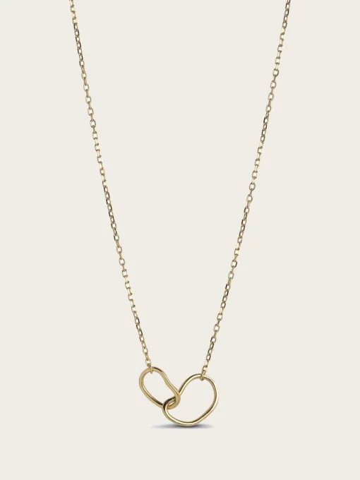 Necklace Organic Double Circle - Gold