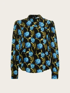 Pia P Blouse - Flower Army Blue